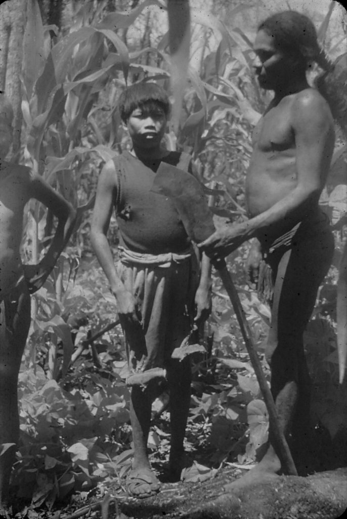 Ayore Man and boy with macana