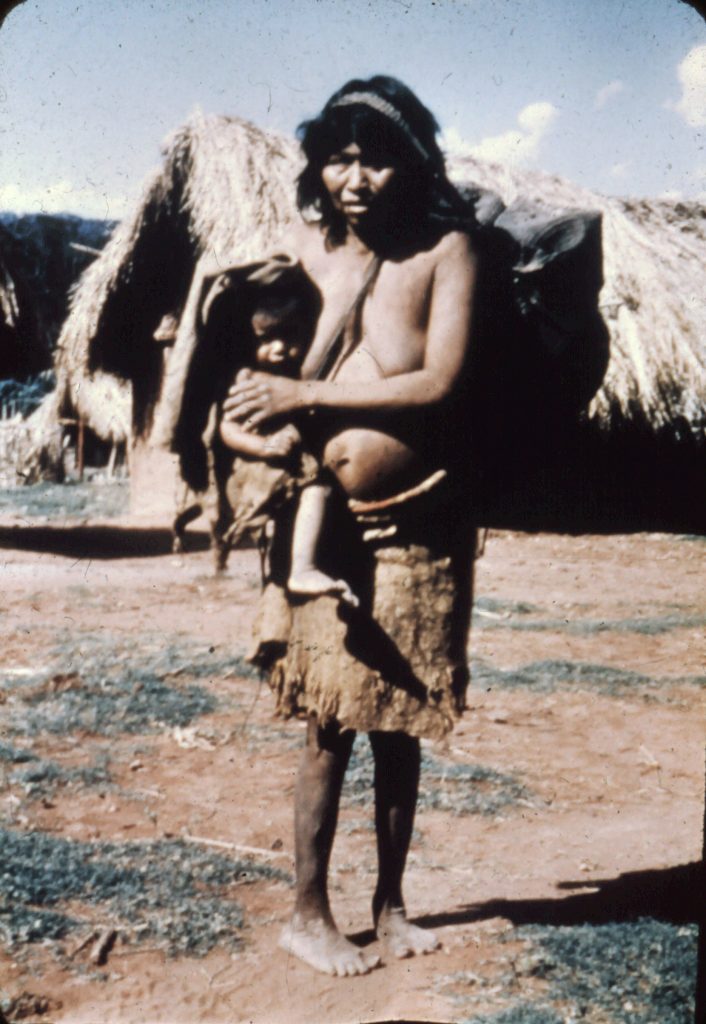 Ayoré lady and baby in sling