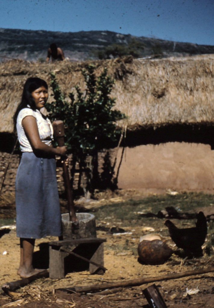 Ayoré woman - mortar and pestle.