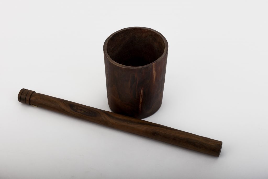 Mortar and pestle used for milling.